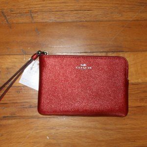 Coach Red Zip Wristlet